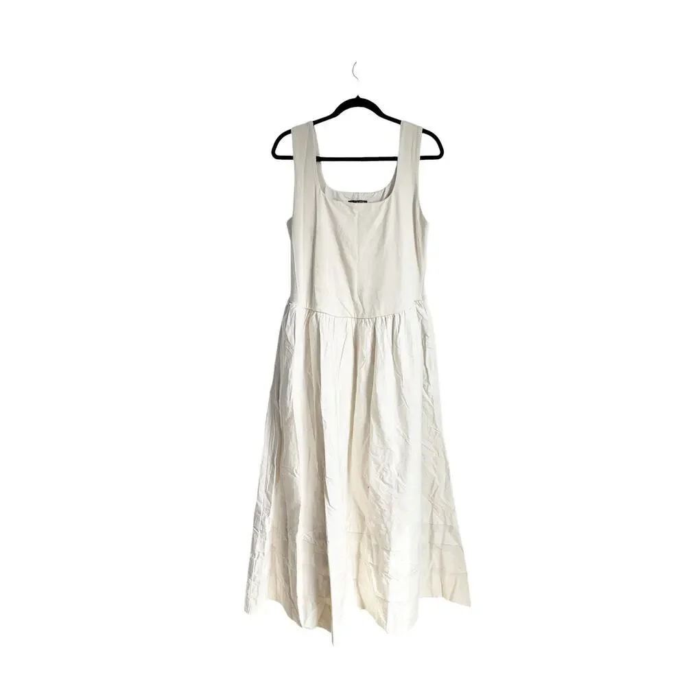 J. Crew Women's Drop-Waist Mixy Maxi Dress Sleeveless Natural Size Large NWT